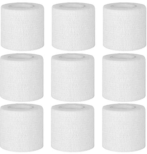 BILGETA Selbstklebender Verband, 9 Rollen x 5cm x 4,5m Pflaster Rolle Verbandsmaterial, Elastische Binde Bandage Fixierbinde Haftbandage Selbstklebend
