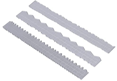 Dioche lineal wellenlinie, 3pcs Lineal mit unregelmäßigen Kanten, DIY-Herstellung, Prägung aus Kohlenstoffstahl, attraktives dekoratives leichtes Werkzeug zur Kartenherstellung