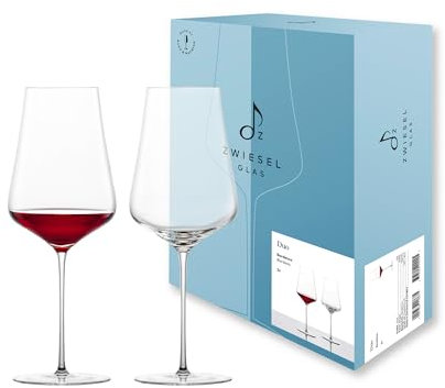 Zwiesel Glas Copas de vino tinto burdeos Duo (juego de 2 unidades), hechas a mano y a máquina, para vino tinto, apto para lavavajillas, cristal Tritán (número de referencia 123470)