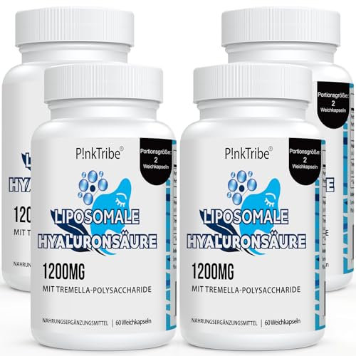 Capsule di acido ialuronico liposomiale – dose elevata con acido ialuronico da 1000 mg, acido ialuronico ad alto peso molecolare (500-700 kDa), privo di additivi, 60 pezzi (confezione da 4)