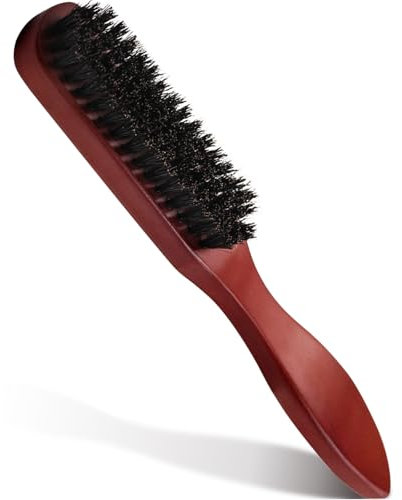 Soodyoow Brosse Poils Sanglier, Brosse Plaquage Cheveux, Brosse a Chignon, Brosse Barbe pour Femmes Hommes, pour Cheveux Épais, Ondulés, Secs ou Abîmés