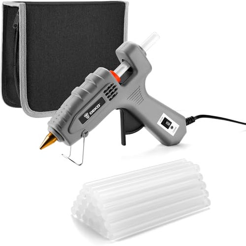 DEKO Pistola Silicona Caliente, 60/100W Doble Temperatura Pistola Silicona con una blosa, Pistola Pegamento Caliente con 25 PCS Barras de Pegamento, para DIY, Arte, Escuela, Empaques, Reparaciones