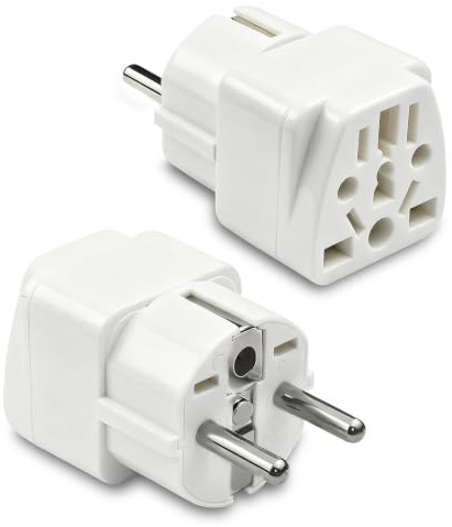 2 Pcs Adaptateur Prise Universelle, World to Europe Plug Adapter, Adaptateur Prise Anglaise vers France, USA, Japan, to Europe Universal Plug Adapter