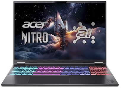 acer Nitro 16S AI (AN16S-61-R4NP) Gaming Laptop, 16 WQXGA IPS 180Hz Display, AMD Ryzen AI 9 365, 32 GB RAM, 1 TB GB SSD, NVIDIA GeForce RTX 5060, Windows 11, QWERTZ Tastatur, schwarz
