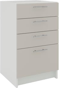 JD Greta Fixed Height 500mm Kitchen Drawer Base Cabinet Floor Unit (Without Worktop) – Cashmere Matt