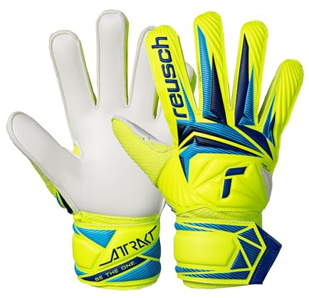 Reusch Guantes de Portero para niños y Adolescentes | Agarre Robusto y Ajuste Estable | Césped Artificial, Césped Natural y Terreno Duro | Attrakt Solid Junior