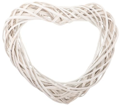 HOMOCONO Cornice Cuore in Legno Naturale per Decorazioni Natalizie, Corona Porta Natale Bianca senza Sbavature, Adatta per Bagno e Arredamento Festivo