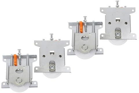 BAZEITFLOW 4 Piezas Juego de Rodillos para Puertas Correderas de Armario Capacidad de Carga Pesada y Movimiento Silencioso, Material Metálico para Uso en Casa y Armarios