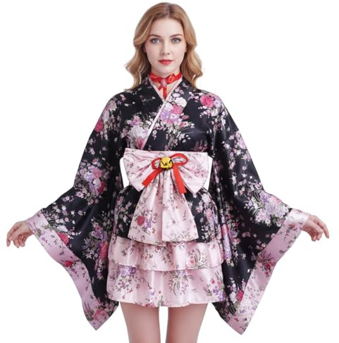 CoolChange Kimono Cosplay de Lolita avec jupe à fanfreluches, taille L