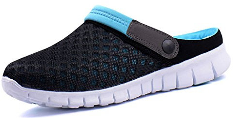Femmes Hommes Sabots Mules Respirant Chaussures de Jardin Perforés-Sabot de Plage Sport Pantoufles Piscine Sandales D'Été Chaussures,Bleu,39 EU