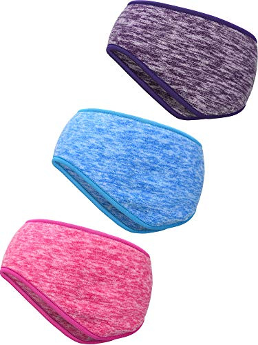 Blulu 3er Pack Ohr Wärmer Stirnband Vollständige Abdeckung Ohrenschützer Sport Stirnband für Außeneinsatz (Purple, Sky Blue, Rose Red)