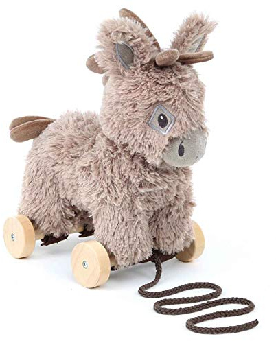 Little Bird Told Me - Norbert Donkey Pull Along Toy for Baby 6+ Months Unisex - 2-in-1 Soft Toy, Removable Wheels, Sensory Plush Fabric - British Brand Since 2007
