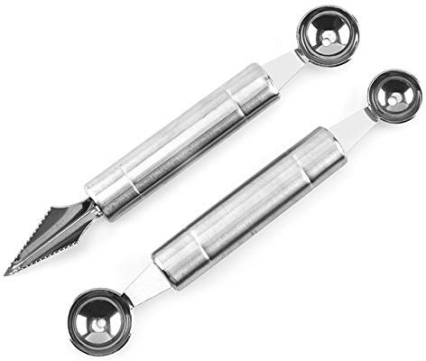 Melone Baller Scoop Set 2 Pezzi Acciaio Inossidabile Doppio Lato Melone Baller Coltello Da Intaglio Della Frutta Melone Scoop Ice Cream Paletta Rotonda Per Frutta Verdura Insalata Gelato Dessert