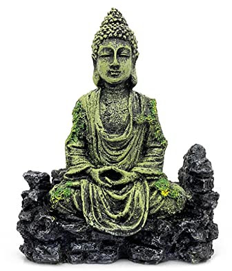 NA Statue de Bouddha antique en résine pour décoration d'aquarium