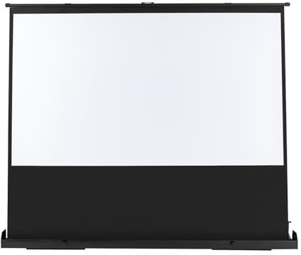 Canvas uppdragbar duk fristående golvuppdragbar kanvas matt vit kanvas hemmabio med 4K Full HD 3D gain 1,2 projektorduk för kontorspresentationer skolor (80 tum 16:9)