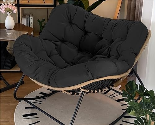 Sedia a dondolo da esterno, sedia a dondolo a forma di uovo da patio, sedia Papasan for interni, poltrona in vimini in rattan, sedia reale moderna for camera da letto, soggiorno, portico, giardino, pr