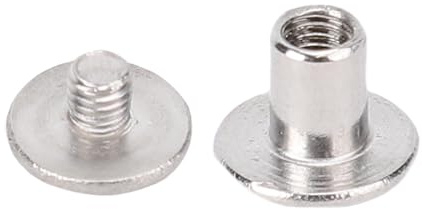 Set di 100 Rivetti a Testa Piatta M3 in Acciaio Inossidabile, Kit di Viti e Rivetti a Testa Piatta Roton per Legatura e Decorazione con Materiale in Lega antiruggine.