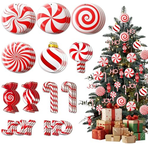 BEKKLPOU 36 Pcs Navidad Candy Decoracion, Navideños De Dulces, Adornos De Dulces para Árbol De Navidad, Adecuado para El Hogar, Fiestas, Festivales
