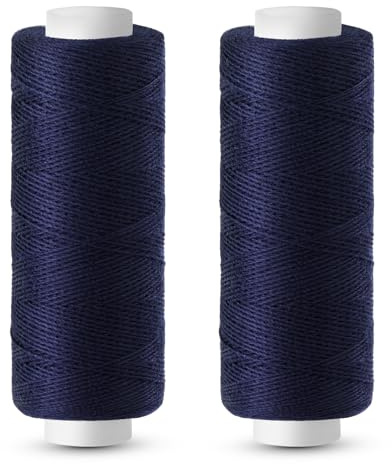 Tundi Lot de 2 fils à coudre bleu marine, 200 yards 402, en polyester, pour machine à coudre, couture à la main et broderie