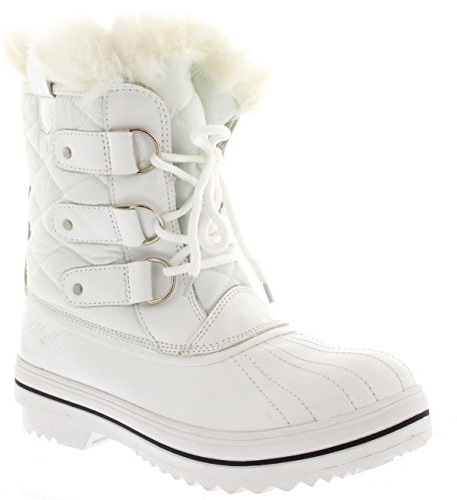 Polar Femmes Matelassé Court Canard Fourrure Doublée Boue Neige Hiver Bottes
