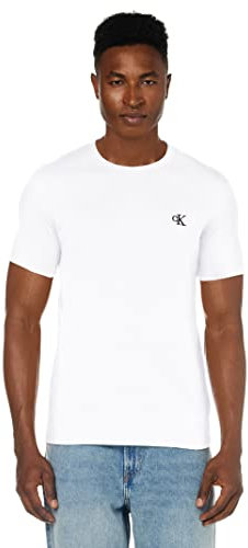 Calvin Klein Jeans Herren T-Shirt Ck Essential Slim Tee, Bright White, M