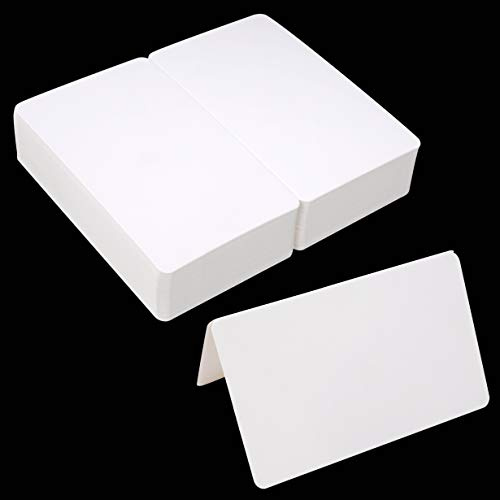 Tarjeta en Blanco Blanca,Tarjetas Plegables de Felicitación de Bricolaje, 100pcs Regalo de Manualidades 9.2x15cm Mensaje de Kraft para Cumpleaños de Boda Baby Shower