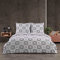 Style Heim Biber Bettwäsche 200x220 cm Flauschige Winterbettwäsche 3 Teilig 100% Baumwolle mit Reißverschluss Bettwäsche-Set Kissenbezug 80x80cm, Geometrisches Muster Geo, Schwarz Weiß
