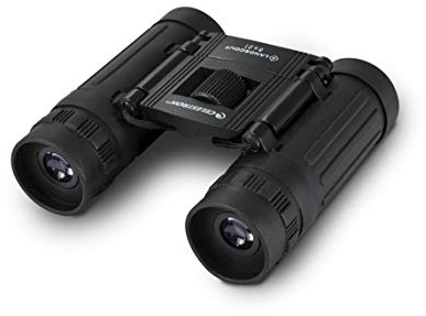 Celestron 72350 LandScout Binocoli prismatici 8x21mm resistenti all’acqua con impugnatura in gomma, lenti rivestite, vetro ottico K9, fascia per il collo e custodia morbida, Nero