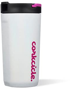 Corkcicle Kids Cup with Straw - Flip Top Travel Cups - Screw-On Lid, Drinking Spout - Triple Insulated Stainless Steel - Keeps Cold for 18Hrs - Leakproof, Dishwasher Safe - 12oz/355ml, Sparkle Unicorn