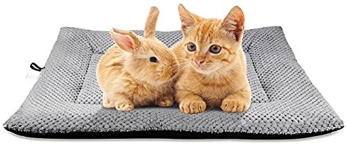 Onarway Dog Bed Mat Small: Washable Fluffy Dog Bed Cushion for Cats Puppies - S 61x46cm Sherpa Dog Crate Mattress for Small Pets Grey