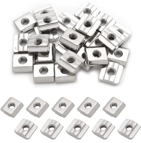 Qjaiune 25 tuercas en T deslizantes M6 en T 3030 de extrusión de aluminio, tuercas en T deslizantes M6 para impresora 3D, enrutador CNC, perfil de extrusión de aluminio serie 3030 con ranura de 8 mm
