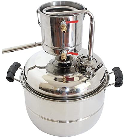 L Cloud Distillatore di Alcol, 10Litri Distillatore di Bevande Alcool, Caldaie da Birra Vino Grappa Liquori, Kit per Produzione di Birra Fatto in Casa, Acciaio Inossidabile Moonshine Distiller
