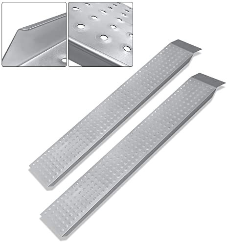 LZQ 2 rampe di carico in acciaio zincato, 400 kg, 135 x 23 x 4,5 cm, superficie argentata, antiscivolo, per rimorchi, moto, ATV, quad, auto