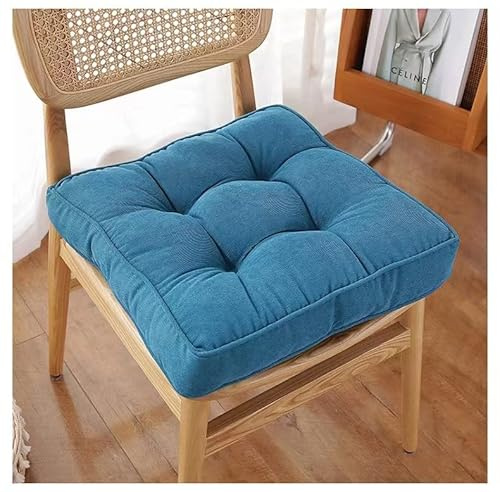 LUBOSE Stolskuddöverdrag med band restaurang trädgård kudde sittdyna boosterkudde tatami golvkudde soffkudde (45 x 45 cm, blå)