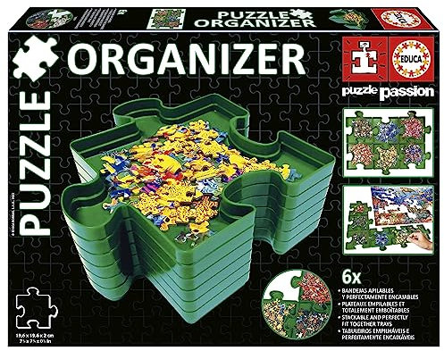 Educa - Puzzle Organizer zum praktischen Sortieren und Aufbewahren von Puzzleteilen, stapelbarer Sortierer, Puzzle Organisation & Transport, Zubehör (19577)