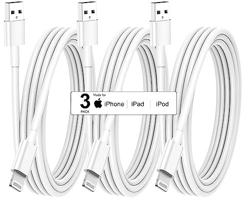 3Pack for Apple iPhone Charger Cable 2M, USB A to Cable Lead 2 Meters, Fast Charging Phone Long Cables for iPhone 14 Pro Max 13 12 11 SE2 Xs Max XR X 8 Plus 7 6 Plus 5s SE
