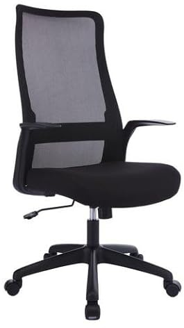 homeguru Drehstuhl Ergonomischer Bürostuhl Höhenverstellbar, Bequemer Stuhl fürs Arbeitszimmer, PC Chair mit Armlehnen, Arbeitsstuhl Modern Büromöbel Netz-Computerstuhl Schreibtischstuhl Schwarz