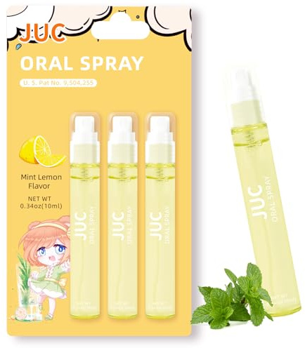 3 Count Mint Breath Spray Mouth Spray Oral Care Breath Freshener for All Ages 0.33OZ (10ML) Mint Lemon Flavor