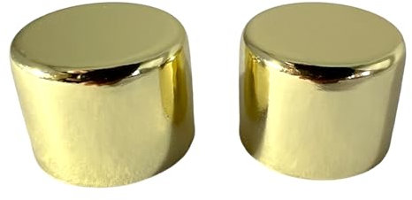 EVOGES Polished Brass Dimmer Knobs – Pack of 2, Ø21.7mm x 15.8mm, Universal Replacement, 6mm D-Spindle