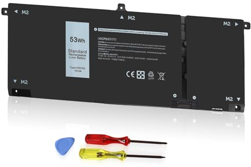53Wh H5CKD 15V Battery for Dell Inspiron 7506 7405 7306 7300 7500 5406 5400 2-in-1 Silver 5502 5501 5402 5401 5505 5300 5301 5508 5509 Latitude 3410 3510 Vostro 5502 5501 5402 5401 p102f p126g 9077G