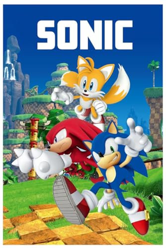 Jerry Fabrics Sonic Knuckels Miles Prower 100 x 150 cm 100% Polyester Fleece Blanket Bedspread Cuddly Blanket