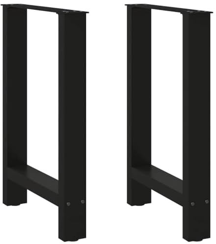 vidaXL Gambe per tavolo da pranzo nere 2 pz 50x(72-73) cm in acciaio
