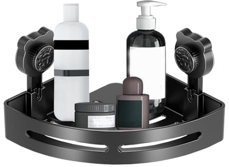 Luieonm Paquete de 1/2 unidades de esquina organizador de ducha, estante de esquina, organizador de almacenamiento de baño pequeño con ventosas, estante de pared de baño triangular, estante de ducha,