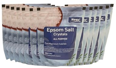 Epsom Salt Crystals Soak, Pure Magnesium Sulfate All Purpose, 12LB (1Pound x 12Pack)