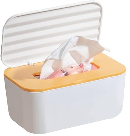 Dispensador de Toallitas para Bebé | Organizador De Mesa para Pañuelos | Caja Sellable Antipolvo para Guardar en Casa, Viajes o Baño con Organización para Pañales y Cosmética