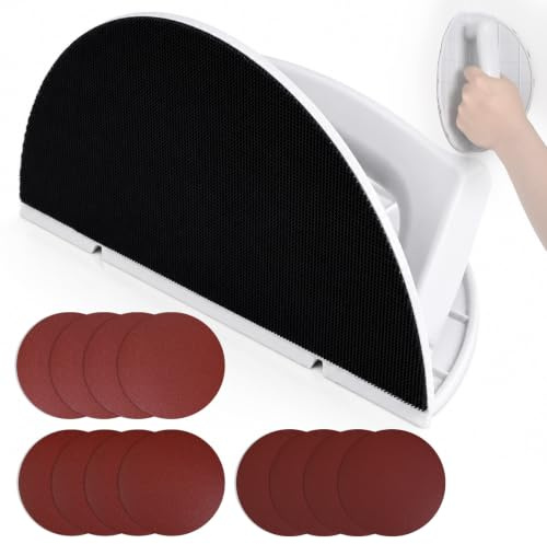 Gips hörnslip, kardborreband vinkelslippapperverktyg med 12 stycken 225 mm slipskivor, lämplig för polering och slipning av väggar och hörn (korn 120/180/240)