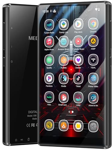 MECHEN 256GB Lettore MP3 Spotify Bluetooth WiFi, Android 13 e WiFi Streaming, Display IPS da 5,0 pollici 1080P, Audible Deezer Amazon Music Preinstallato (X56-D)