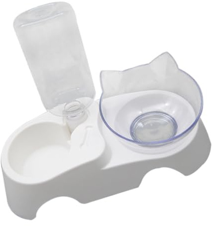 BESPORTBLE Gamelles pour Chat et Chien, Bol D’Eau Nourriture 1 Set, 500ml, Blanc, Structure Stable, Résistant aux Morsures, en Abs et Pc, pour Usage Domestique