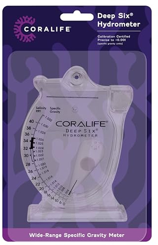 Coralife Aquarium Fish Tank Deep Six Hydrometer For Measuring Water Salinity PPT and Specific Gravity