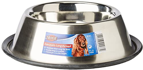Trixie Acciaio Inossidabile Long-Ear Ciotola, Diametro 15 cm, 0,9 L